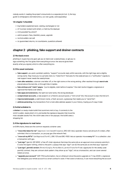 page 6: phishing, fake support and drainers