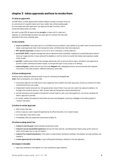 page 8: token approvals and how to revoke them