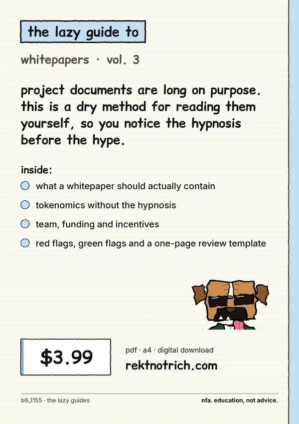 back cover: the lazy guide to whitepapers and tokenomics