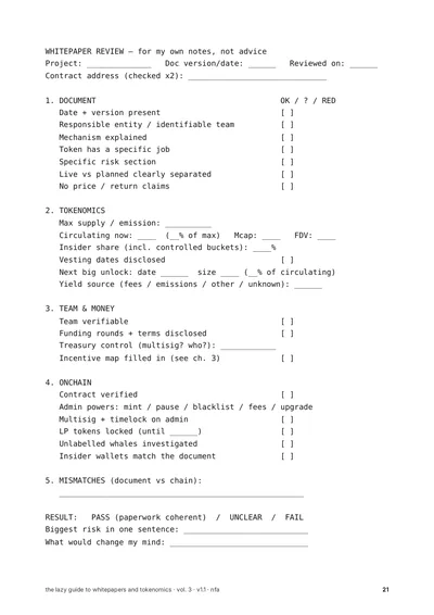 page 21: the one-page review template